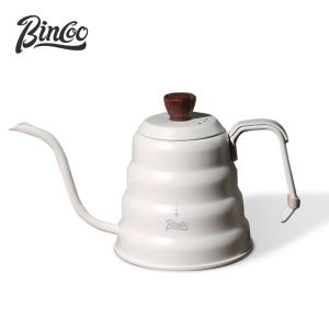 BINCOO Hand Brewed Coffee Pot Outdoor Drip Style Long Mouthed Coffee Kettle Stainless Steel for Camping and Outdoor Travel 600ML