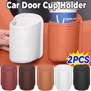 2PCS Car Door Cup Holder Leather Auto Drink Rack Storage Bin Back Seat Cup Holder Organizer Car Interior Storage Accessories