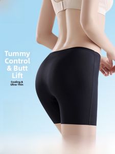 Miiow | Ice Silk Safety Pants Womens Summer Thin High Waist Seamless Breathable Shorts Flat Angle Underwear Bottoms For Women