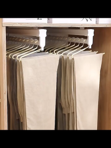 10/30Pcs Set Seamless Z Shape Hanger Non Slip Metal Rack For Pant Trouser Slacks Jeans Skirt Wardrobe