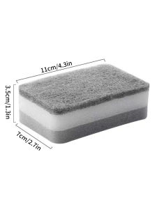 20Pcs Strong Cleaning Double-sided Sponge Decontamination Dishwashing Scouring Pad Wipe Kitchen Magic Scouring Cloth Accessories