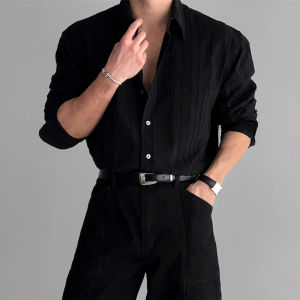 DAVID&ME | White Vintage Business Casual Cotton Long-sleeve Shirt
