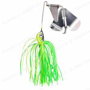 Hopeblaze Spinnerbait Heart‑Shape Spinner Blade Silicone Skirt Barbed Single Hook Far Cast Lure for Bass Pike Snakehead Catfish