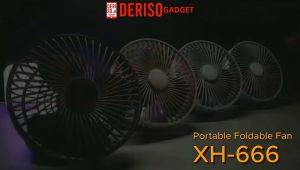 DERISO XH-666 3-Speed Strong Wind 6 Inch Rechargeable Foldable Portable Mini Cooling Fan