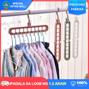 Utility: Creative 9-Hole Clothes Hanger - Adjustable 360° Rotating Multi-functional Closet Space Saver Organizers Wardrobe Organization Essentials