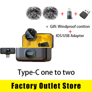 Wireless Lavalier Bluetooth Microphone Portable Audio Video Recording Mini Mic Noise Canceling For Gaming Phone Type-C PC Live