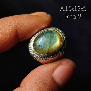 batu labrador super full klep natural 100% / batu labrador ring alpaka super / batu cincin labrador / batu labrador