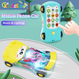 KiddoZone Baby Cell Phone Toy Cartoon Car Toys Music Phone Toy Simulation Mobile Phone Toys Early Learning Toys with Music Lights For Babies Toddler