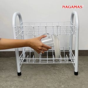 Rak Piring Susun 2 Putih Pipa Nagamas