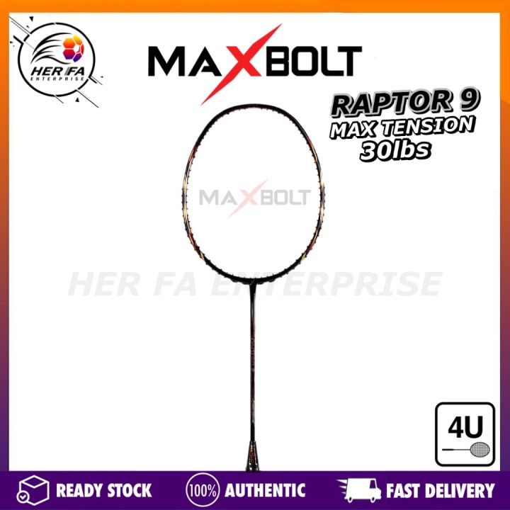 MAXBOLT Raptor 9 4U Badminton Racket Max Tension 30lbs Lazada