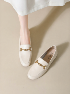 Josiny | Coarse Heel Easy Slip-on Loafers