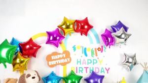 Blue Silver Red Foil Star Balloons 18 Inches Star Foil Balloons for Helium Blue Silver Red Helium Birthday Balloons Party Foi
