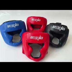 EELHOE | 【Boxing Helmet Leather Karate Muay Thai Sanda Training Adults Kids Head Guard Taekwondo Helmets Full-Covered Thickened】