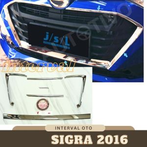 List Bumper Depan Mobil Toyota Sigra 2016 Lis Grill Depan 6pcs Chrome