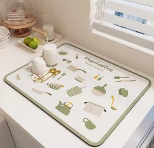 CozyJoy Diatom Mud Pad Coaster Kitchen Top Mat Diatom Mud Drain Mat Diatomite Mat Alas Dapur Serap Air Sinki厨房洗手台硅藻泥吸水垫