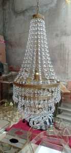 LAMPU KRISTAL GANTUNG COCOK UNTUK HIASA DEKORASI MODEL TIHANG RANTAI 30X60 SATU DUS MUAT 4PCS