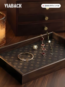 Wooden Storage Tray Vintage Style Tea Tray Incense Jewelry Organizer Desktop Accessory Wooden Tray for Home Organization