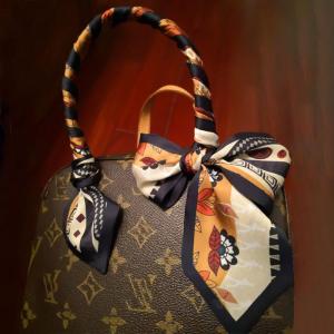 ริบบิ้นตกแต่งกระเป๋าผ้าไหม LVBT แถบผูกยาวสำหรับตกแต่งกระเป๋า แถบผ้าไหมสำหรับห้อยคอ แฟชั่นฤดูใบไม้ผลิและฤดูใบไม้ร่วง