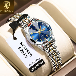 Top brand POEDAGAR luxury watch for women waterproof 2025 sale original sapphire mirror prismatic diamond dial stainless steel watch