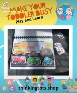 Vehicles Shadow Matching Busy Book Interactive Laminated Activity ESL Teaching Aid Props