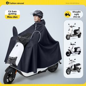QUANYAN | Áo mưa dài 2 cổ đi xe máy mặc cho 1 người hoặc 2 Người che phủ toàn thân chống nước cho nam và nữ