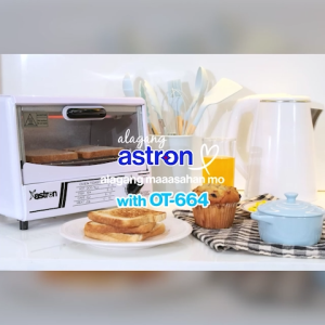 Astron OT-664 Electric Oven Toaster - 6 Liter Capacity | Compact Size for Everyday Use | Maroon/Black