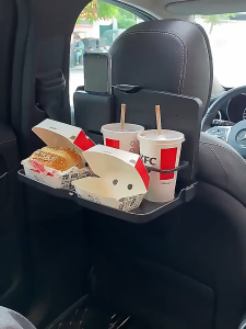 โต๊ะถาดรถโต๊ะทำงานด้านหลังรถแบบพับได้หลายแบบสำหรับเด็กโต๊ะคอมพิวเตอร์สำหรับการเขียนและแล็ปท็อป