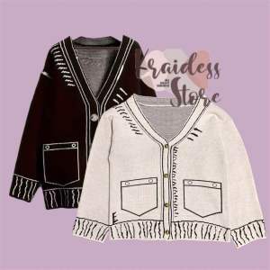 KRS - Cardigan Rajut Sketch / Cardigan Sketsa / Cardigan Rajut Premium / Cardigan Korean / Cardigan Bangkok Fashion