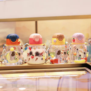 🔥READY IN MALAYSIA🔥 550ML Children Water Bottle with Straps Free DIY Sticker not included 3D Sticker 儿童可爱水瓶背带绳 免费贴纸