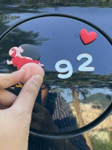 Car Fuel Tank Lid Cute Decal 3D Creative Personality Warning Decorative Patch Small New Butt Patch Automobile Interior Accessories