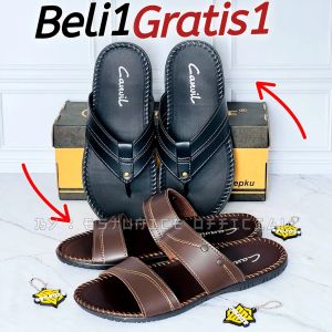 BUY 1 GET 1 BELI 1 GRATIS 1 Sandal Slop Sendal Japit Pria Dewasa