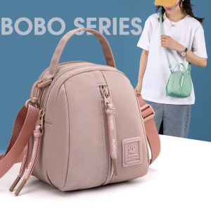 Fashionable Korean Style Pure Color Ladies Shoulder Bag Small Fresh Simple Handbag Crossbody Phone Case Soft Nylon Material