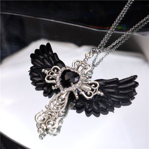 Y2K Cyber Angel Silver Wing Necklace Spicy Girl Cool Future Sensation Subculture Small Audience High End Luxury Trendy Jewelry