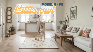 (Mẫu 6) Thảm Parklon Hàn Quốc chính hãng chất liệu PE 1 mặt size lớn mẫu Bạn Cú Nhỏ (Little Owl)