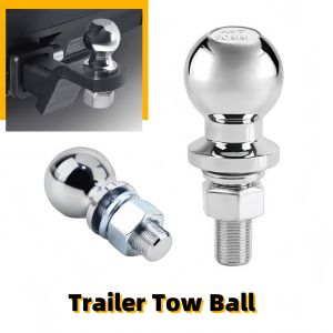 High Quality 50mm Chrome Trailer Ball Head Coupling Shank M22 Thread for RV Caravan Boat Motorbike Off Road Vehicle Accessory