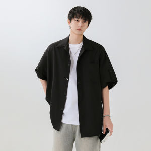 Warrior Mens Short Sleeve Ice Silk Shirt Thin Business Casual Summer Fashionable Half Sleeve Shirt Breathable Polyester Blend