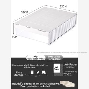 AMU·PIGGY | Transparent Desk Organizing Drawer Storage Box