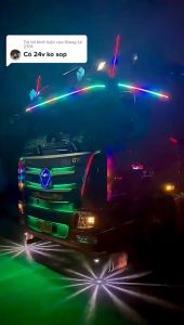 Dải Led Trang Trí Cảnh báo Xe Tải ban đêm 24V lái xe an toàn Dài 1.5m/2m Ánh Sáng Nhấp Nháy hiệu ứng nước Chảy Ambient Light bên ngoài Xe Ô Tô