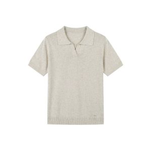 V-Neck Design Breathable Loose Fitting T-Shirt