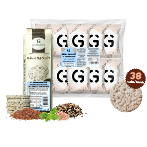 Bánh gạo lứt GUfoods vị Superfoods - Không chiên dầu Không đường Từ gạo và ngũ cốc nguyên hạt Lành mạnh Phù hợp Eat clean Ăn vặt healthy Thực dưỡng Tập gym Thuần chay