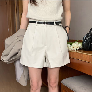 Cool A-Line Short Pants Womens Casual High Waist Straight Leg Pants Spring Summer New Arrival White Color Commute Style