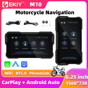 EKIY 6.25 inch GPS Motorcycle Navigation Removable Display Screen Wireless CarPlay Moto Android Auto Portable Digital Dashboard
