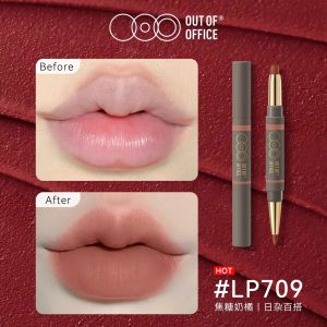 OutofOffice Double-Ended Foggy Lip Liner And Lipstick LP704000 Plump Lip Shaping Long-Lasting Moisturizing Easy to Color Boost