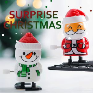 Cute Wind-Up Christmas Toys Reindeer Santa Claus Clockwork Christmas Toys Snowman Walking Decorations Holiday Party Wind-Up Gift