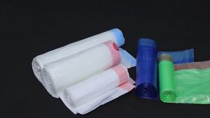 Plastik Sampah Besar 45cmx50cm Drawstring Garbage Beg Plastic Rubbish Bag with Rope Office Cleaning Trash Bags Dustbin 5 Roll /75pcs 40 x 50CM