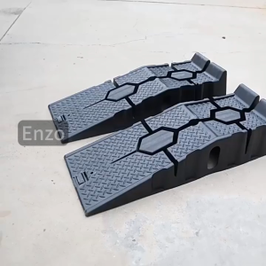4-Pieces Plastic Car Service Ramp Kit Anti-Slip Lift Ladder Stands for Oil Drain Auto Upkeep Work