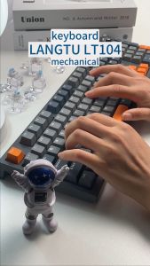 LANGTU LT104 Mechanical keybaord RGB backlit Hotswap Knob DIY Screen 3Mode Wireless Gaming Keyboard