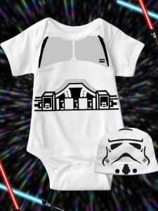 Baby Character Onesies Set  - Star Wars Storm Trooper with Bonnet Hat