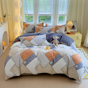 Thickened Pure Cotton Four-Piece Bedding Set Durable College Student Dormitory Bed Sheet Cover Quilt Cover Plant Floral Pattern