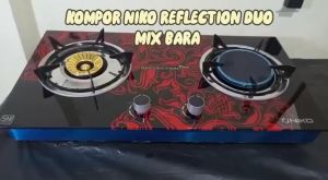 KOMPOR NIKO 2 TUNGKU REFLECTION DUO MIX BARA / KOMPO 2 TUNGKU KACA / KOMPOR 2 TUNGKU MIX BARA / KOMPOR BARA / KOMPOR GAS DAN BARA / KOMPOR PLUS SELANG REGULATOR / KOMPOR PAKET KOMPLIT / KOMPOR IRIT GAS / KOMPOR KACA ORIGINAL BERGARANSI / KOMPOR MURAH ORI
